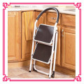 3 step steel round tube step ladder with slip-resistance